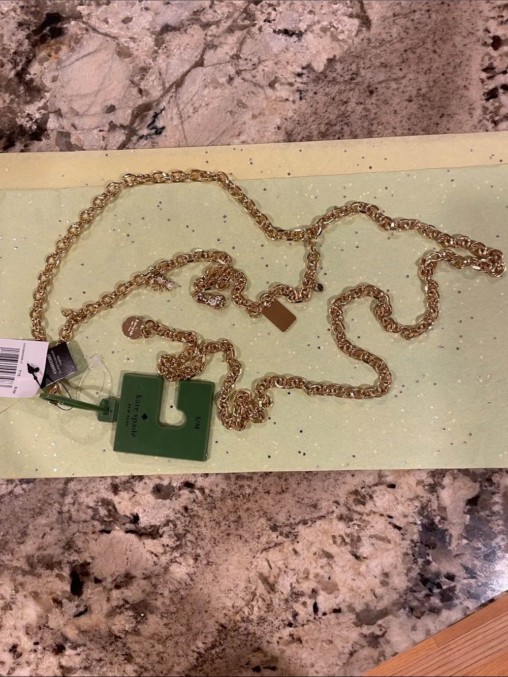 NWT kate spade gold chain belt